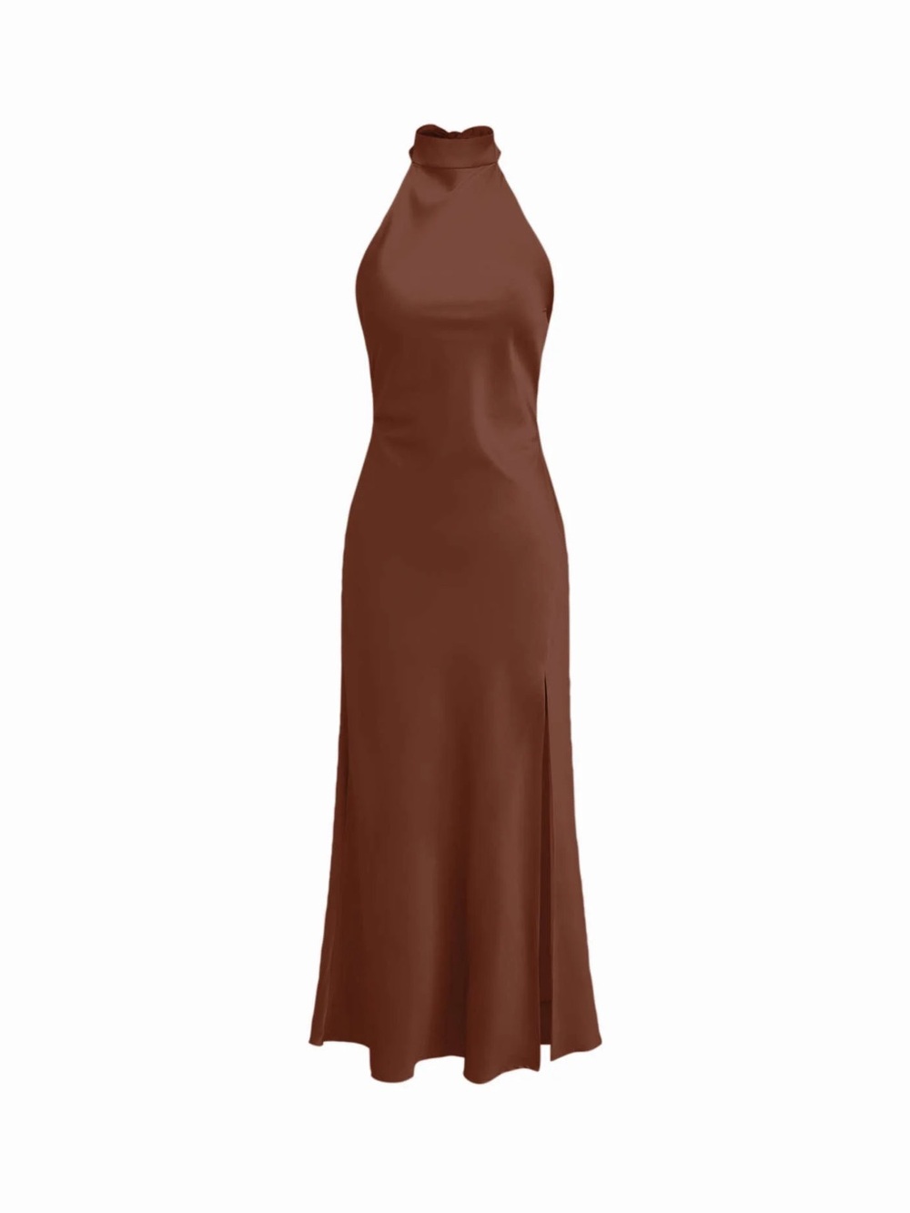Cider Brown Halter Maxi Dress - Women